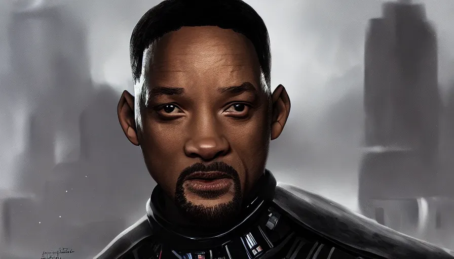 Image similar to will smith is darth vader, hyperdetailed, artstation, cgsociety, 8 k