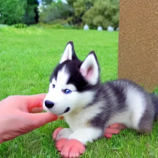 Image similar to husky puppy animated in ghibli style