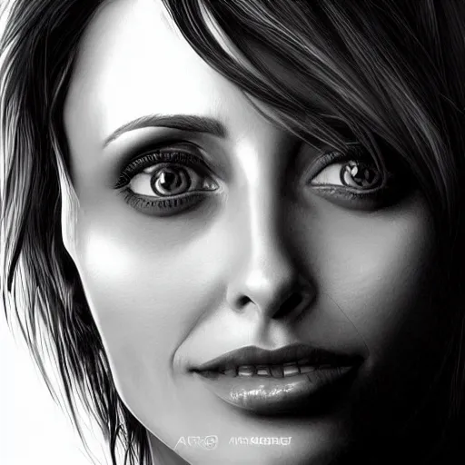 Prompt: a beautiful detailed portrait of natalie imbruglia age 2 3, by artgerm, high details