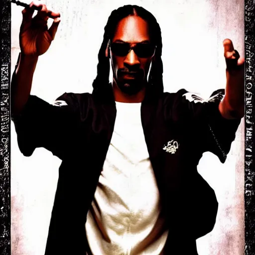 Image similar to snoop dogg as neo from the matrix, movie poster, highly detailed, matrix background