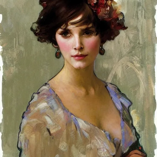 Image similar to intricately detailed portrait of a beautiful woman by gil elvgen, greg manchess, mucha