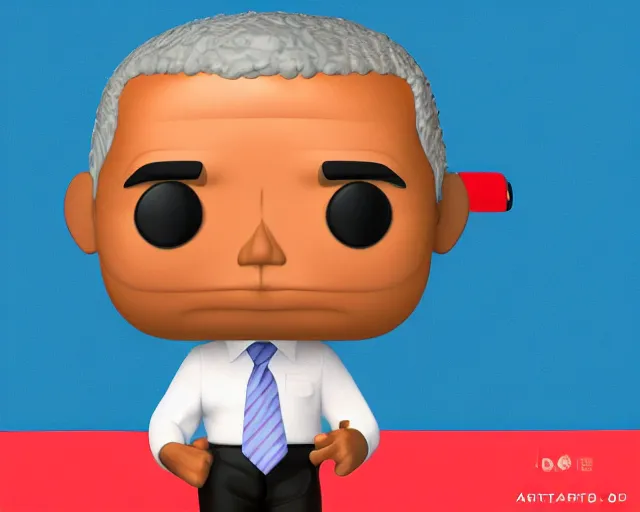 Prompt: 3d render for barack obama as a funko pop, studio lighting, white background, blender, trending on artstation, 8k, highly detailed