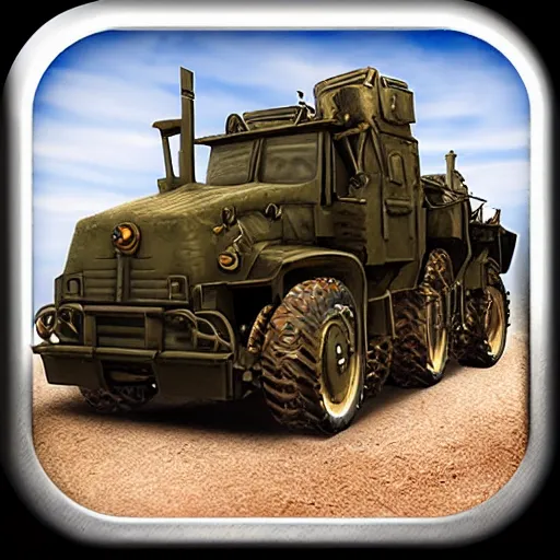 Image similar to armored! battle tractor with weapons!, realistic, detailed