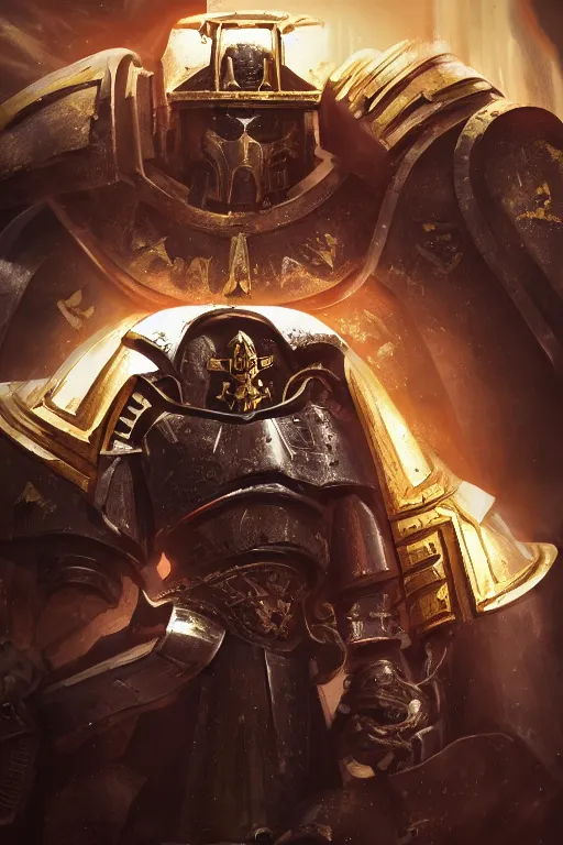 Image similar to armor portrait heros warhammer 4 0 k horus heresy fanart - the primarchs emperor by johannes helgeson animated with vfx concept artist & illustrator global illumination ray tracing hdr fanart arstation zbrush central hardmesh 8 k octane renderer comics stylized