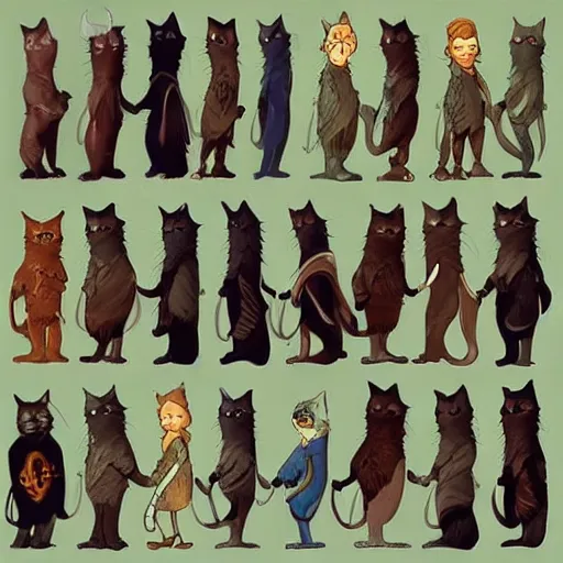 Image similar to if cats were lord of the rings characters, lotr, cats, cats dressed in lotr costumes, hobbits, gandalf, elves, dwarves, 4 k, hyper realistic, artstation