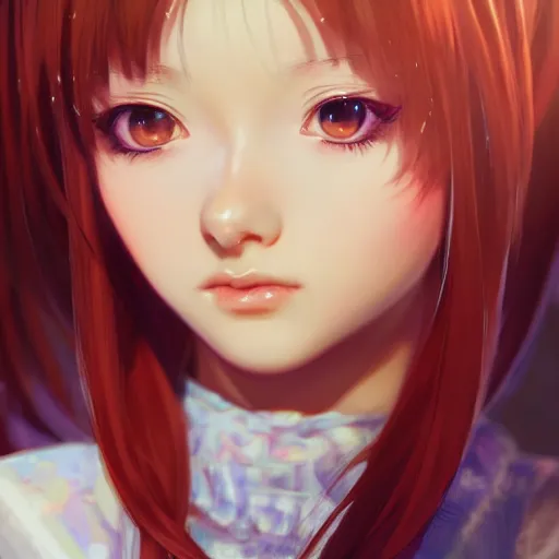 Image similar to cute girl anime portrait, extremely detailed eyes, intricate details, by stanley artgerm lau, wlop, rossdraws, james jean, andrei riabovitchev, marc simonetti, and sakimichan, tranding on artstation, unreal engine 5 rendering