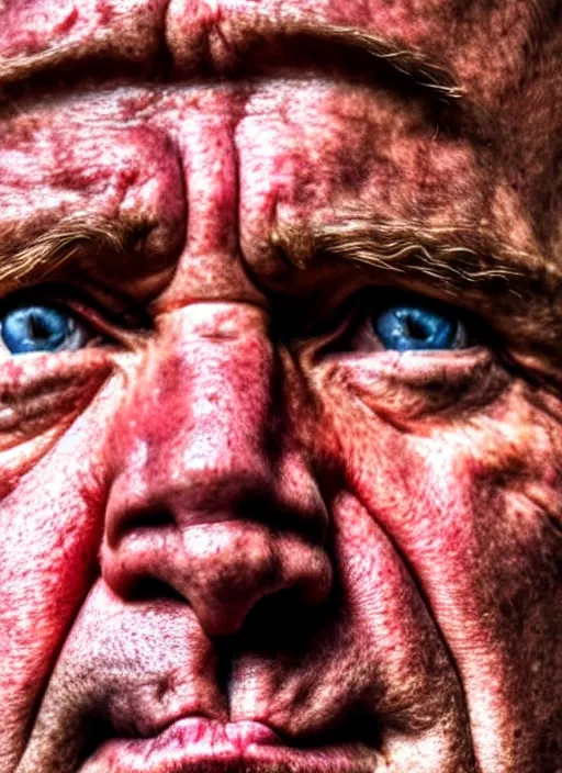 Image similar to extremely detailed hdr photo of alex jones face, macro detail, pores