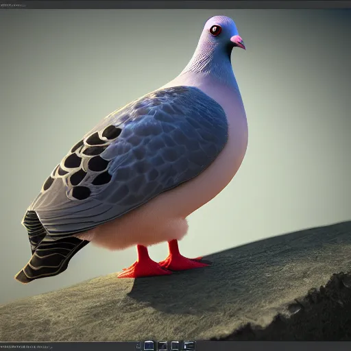 Prompt: dslr photo of a pigeon, matte painting, concept art, cgsociety, octane render, trending on artstation, artstationHD, artstationHQ, unreal engine, 4k, 8k