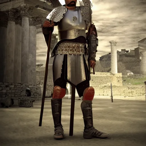 Prompt: a roman soldier in front of his army, ancient rome, digital art, steal armors, photorealistic, highly detailed