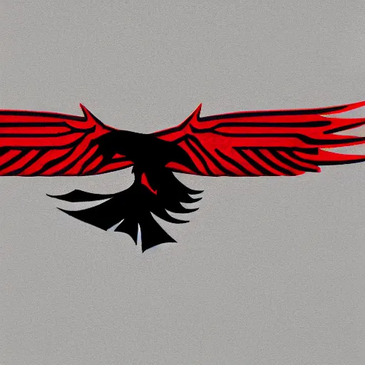 Prompt: concept cell shaded logo. eagle. Red background.