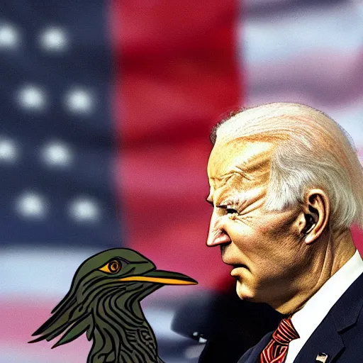 Image similar to pepe love Biden