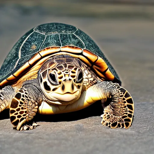 Prompt: turtle wearing hat