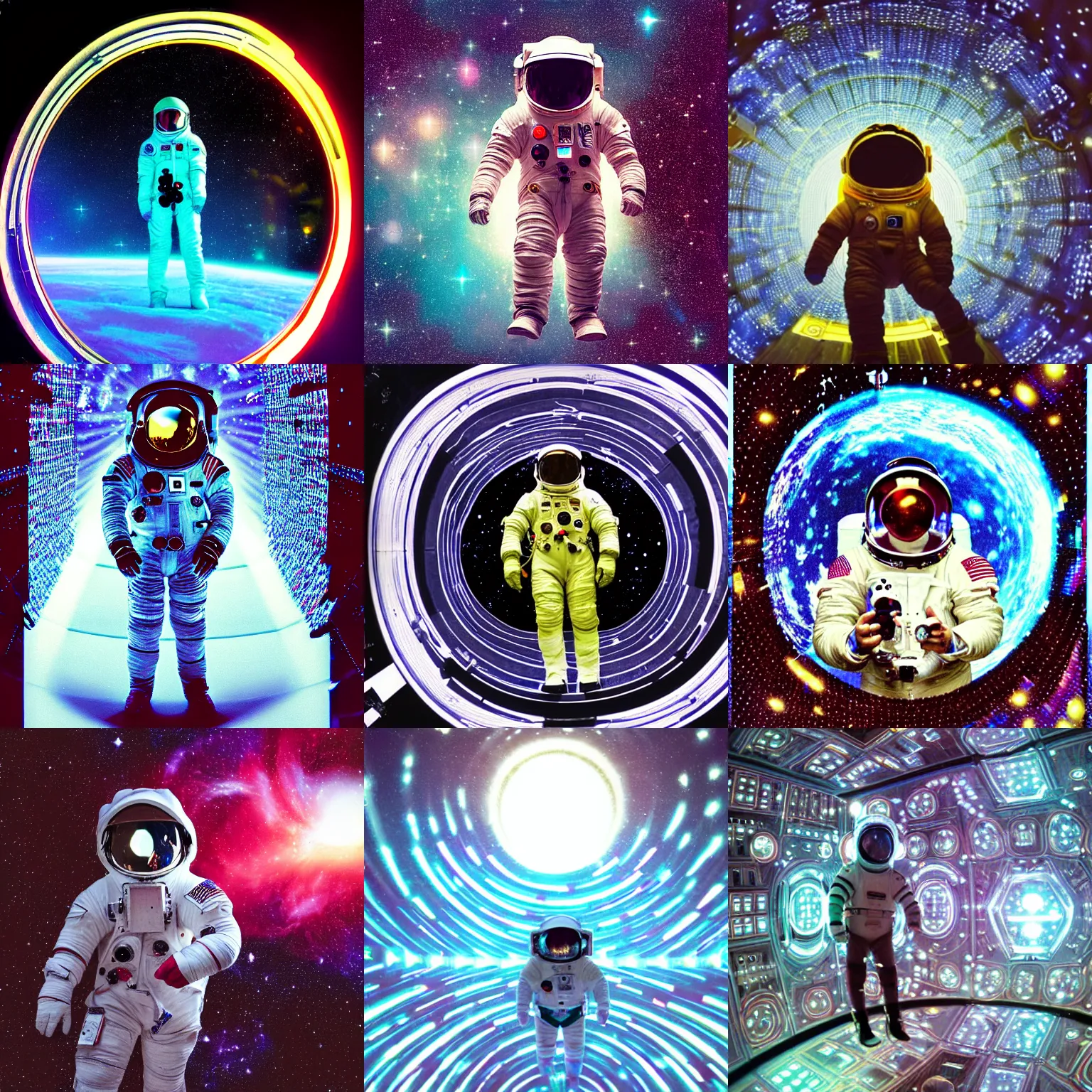 Prompt: a spaceman in a infinity mirror