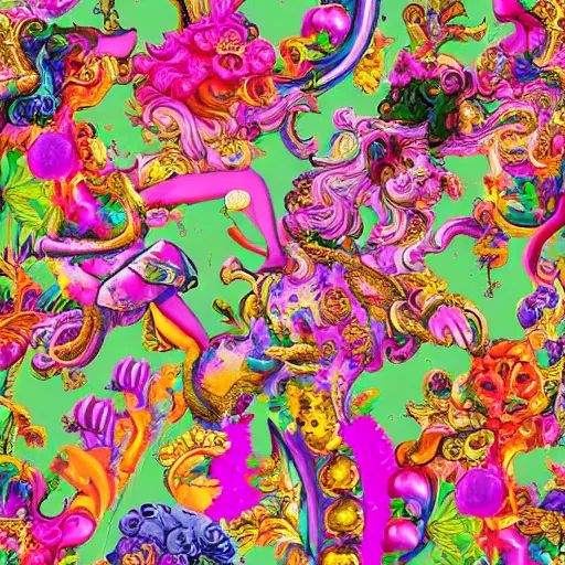 Image similar to Lisa Frank and Baroque collaboration