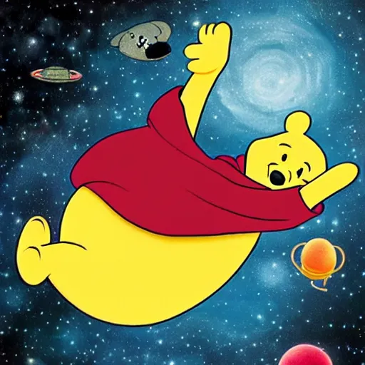 Image similar to winnie the pooh in space