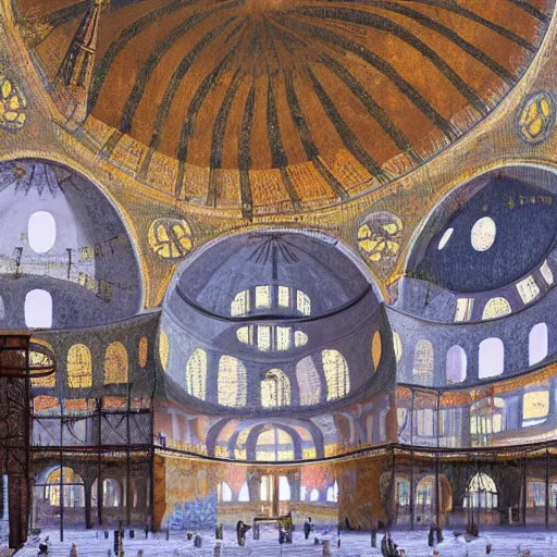 Image similar to hagia sophia, muted colors, by gediminas pranckevicius