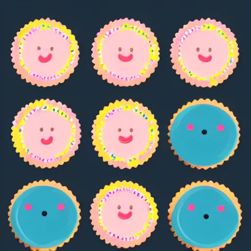 Prompt: cute cookies,vector