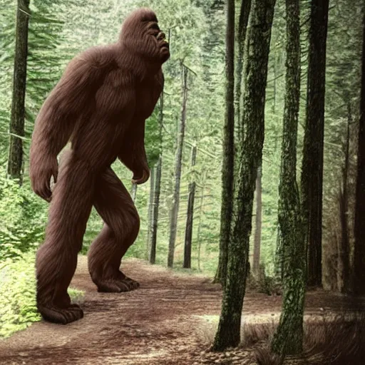 Prompt: bigfoot hunting a humans