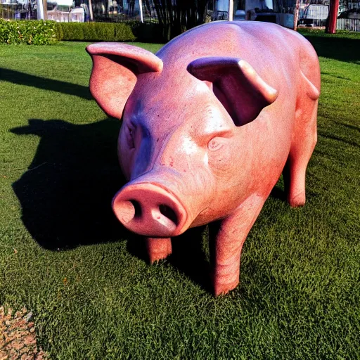 Prompt: photo of a pig statue 4 k, ultra hd