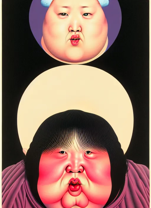 Image similar to portrait cute fat woman by shusei nagaoka kaws, david rudnick, takato yamamoto, airbrush on canvas pastell colors cell shaded 8 k