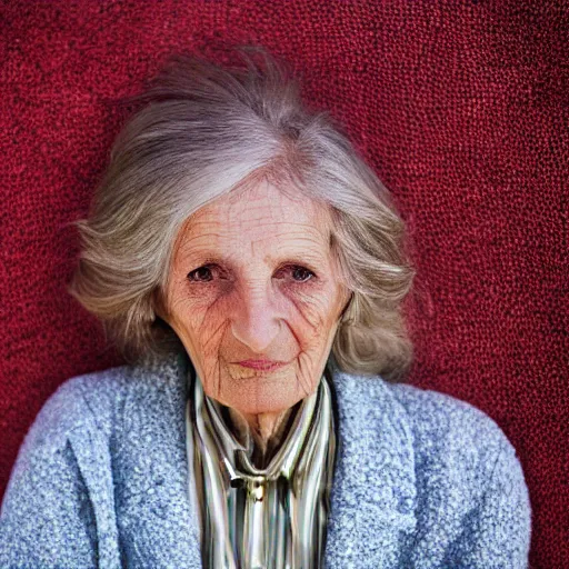 Prompt: old linda mccartney singer at age 9 0 years old, color ( sony a 7 r iv, symmetric balance, polarizing filter, photolab, lightroom, 4 k, dolby vision, photography award ), vogue, perfect face