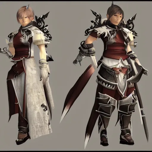 Image similar to a FFXIV character. Final Fantasy 14, portrait, video game screenshot, highly detailed