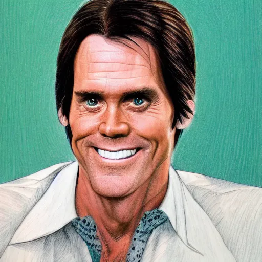 Image similar to Jim Carey portrait drawn by Robert Crump