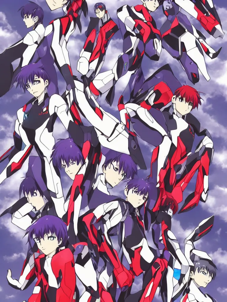 Image similar to illutration of an evangelion 0 2 unit made by bernie writghtson