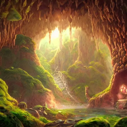 Image similar to a fantastical cave, full of treasure