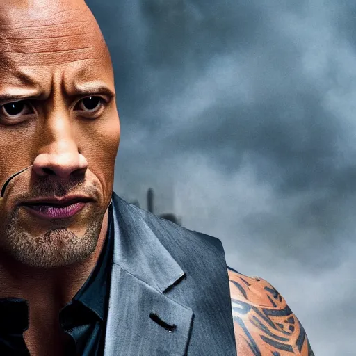 The Rock, suspicious, raised eyebrow, Stable Diffusion