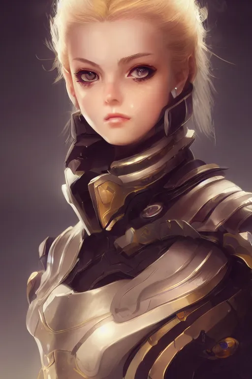 Prompt: genkii, armor girl, beautiful eyes, beautiful face, high detail, concept art, digital art, art of wlop, trending on artstation, trending on deviantart, 4 k,