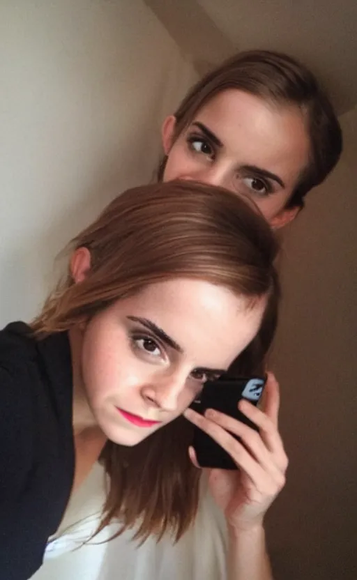 Prompt: emma watson bedroom selfie, instagram, hollywood