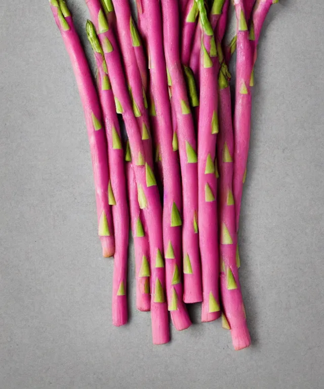 Image similar to pink asparagus, photorealistic