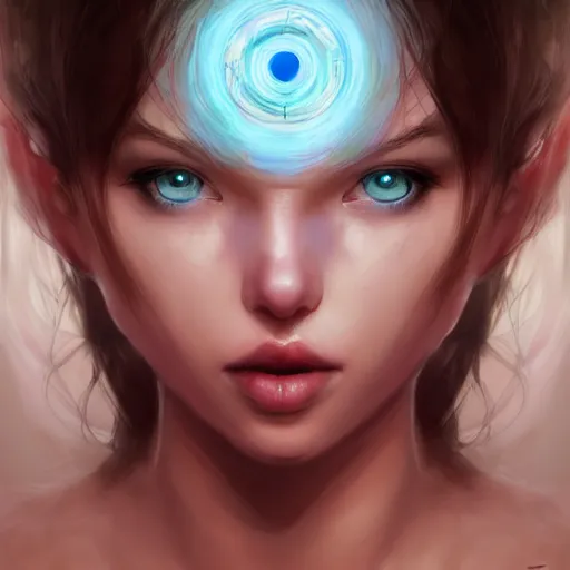 Prompt: Art station concept of a beautiful girls body, compulsion, Hypnosis, hypnotising, hypnotic eyes, light blue eyes, spiral eyes, symmetrical face, by Stanley Artgerm Lau, WLOP, Rossdraws, James Jean, Andrei Riabovitchev, Marc Simonetti, and Sakimichan, trending on artstation