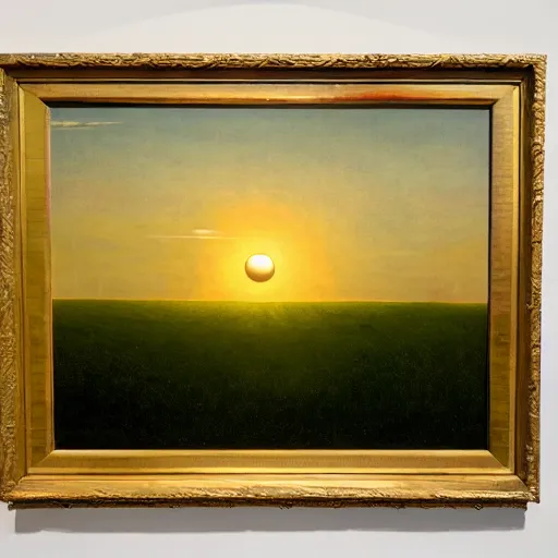 Image similar to a landscape of fields and the sun going down art by Corfield Paul