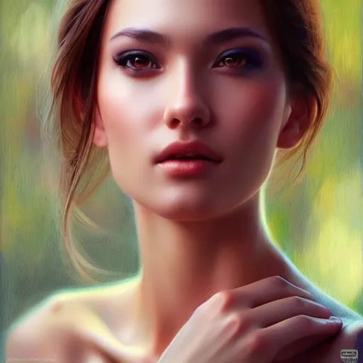 Image similar to photo of a gorgeous young woman in the style of stefan kostic, realistic, sharp focus, 8k high definition, insanely detailed, intricate, elegant, art by stanley lau and artgerm