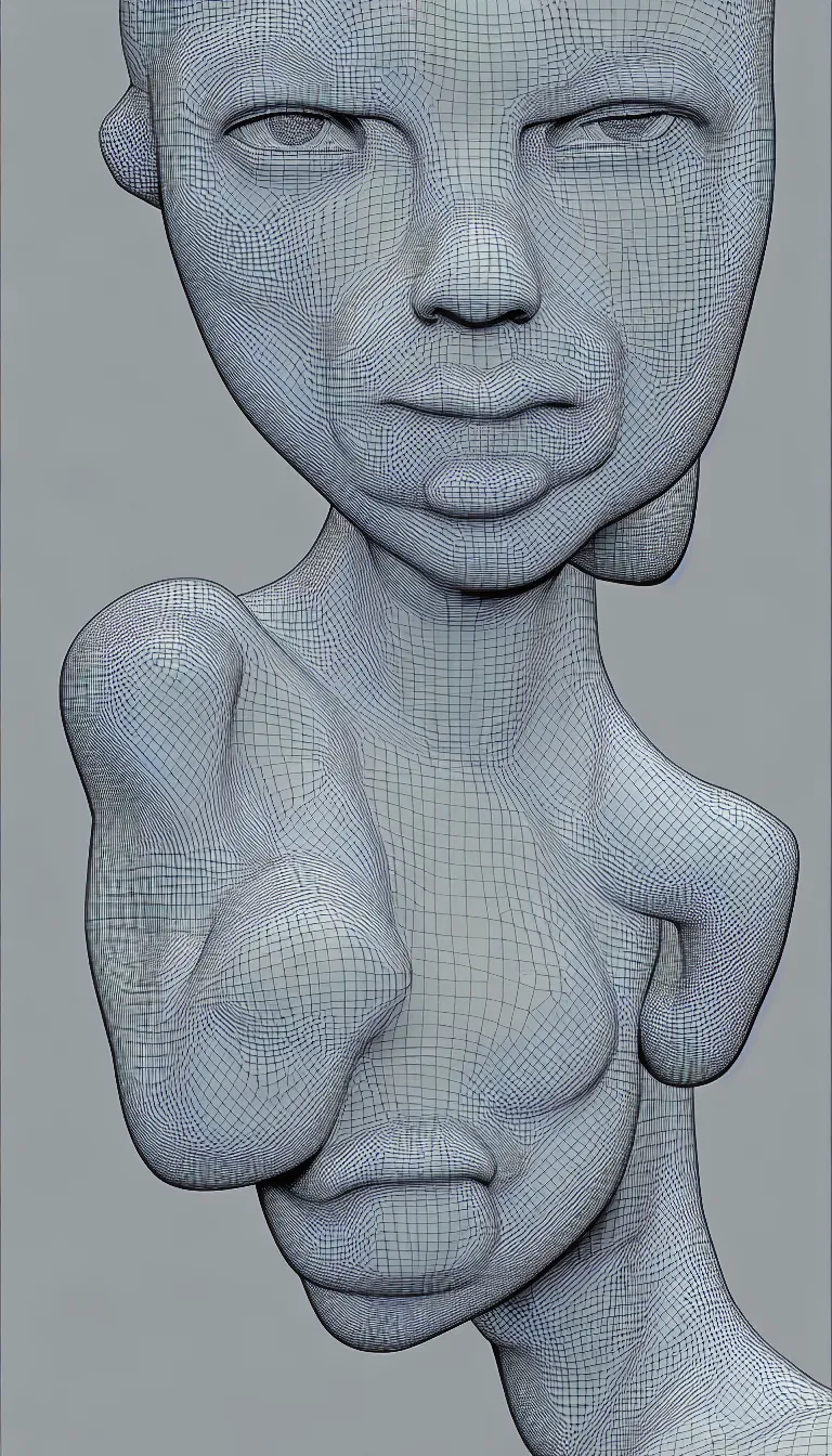 Prompt: 3 d wireframe of a beautiful woman by moebius