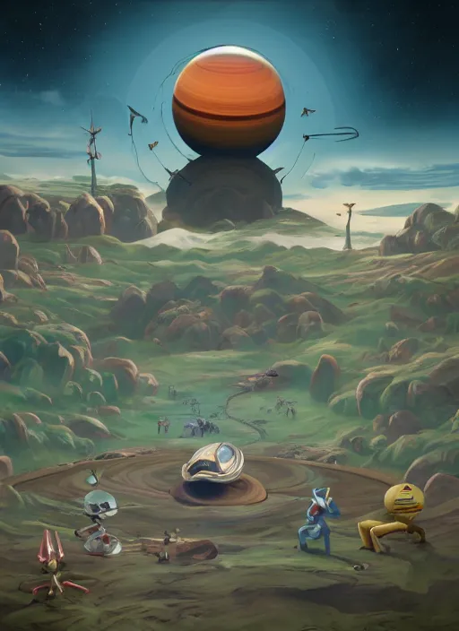 Image similar to earth eating the saturn in the cuphead art style, au naturel, hyper detailed, digital art, trending in artstation, cinematic lighting, studio quality, smooth render, unreal engine 5 rendered, octane rendered