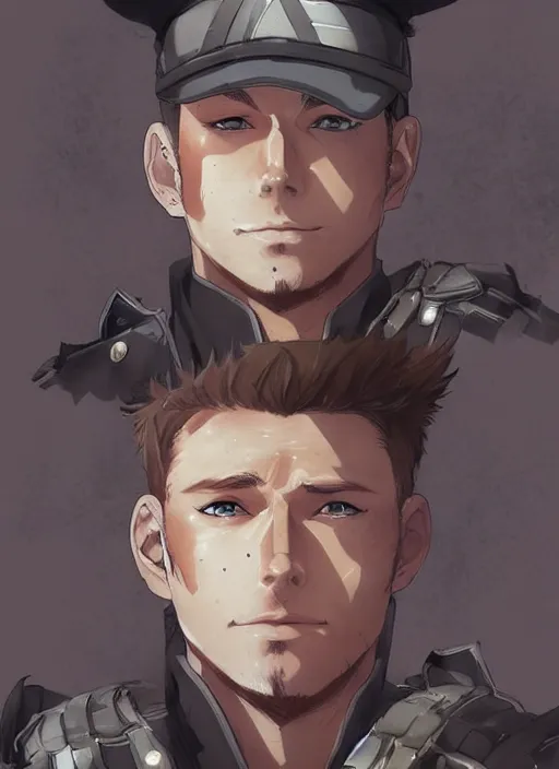 Prompt: an anime portrait of jensen ackles as soldier boys staring at chris evans from skyrim, by stanley artgerm lau, wlop, rossdraws, james jean, andrei riabovitchev, marc simonetti, and sakimichan, trending on artstation