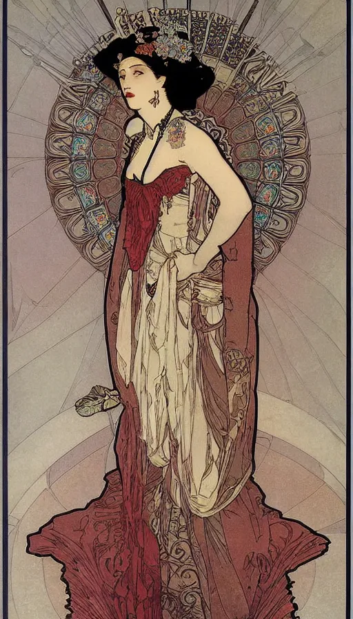 Image similar to the empress by mucha