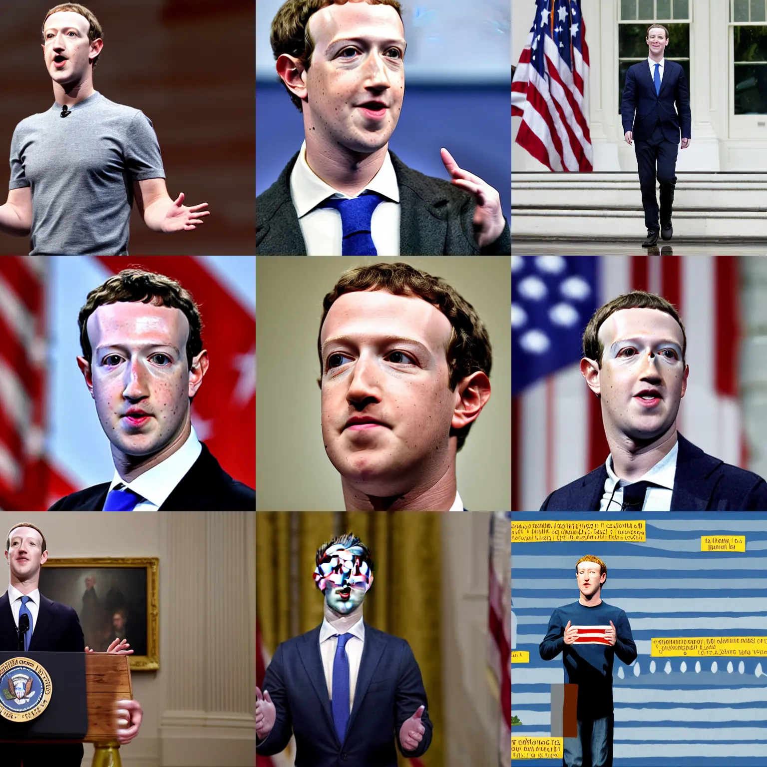 Prompt: mark zuckerberg as the president of the united states