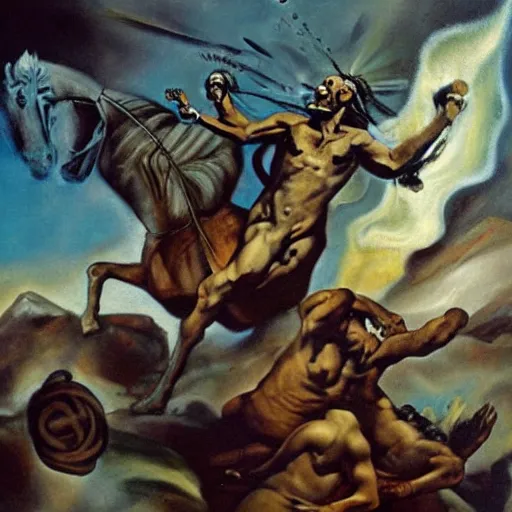 Image similar to the soul of war, epic shamanic dmt art, airbrush art, by theodore gericault