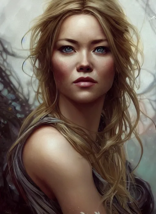 Image similar to a beautiful illustration of kristanna loken, girl, intricate, sharp focus, illustration, highly detailed, digital painting, concept art, matte, art by wlop and artgerm and greg rutkowski and alphonse mucha, masterpiece