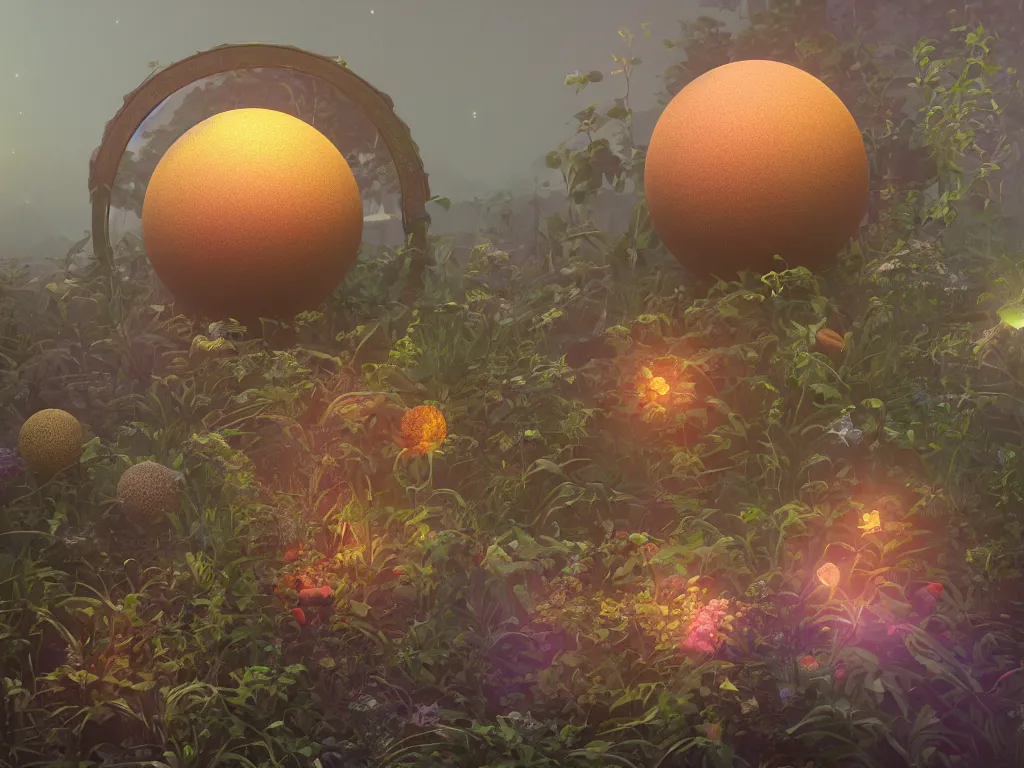 Image similar to 3 d render, sunlight study, the universe is a spheroid region 7 0 5 meters in diameter, art nouveau, by rachel ruysch and ( ( ( ( ( lisa frank ) ) ) ) ), 8 k, sharp focus, octane render