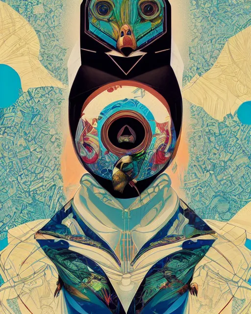 Image similar to Tristan Eaton, victo ngai, peter mohrbacher, artgerm portrait of a symmetrical penguin