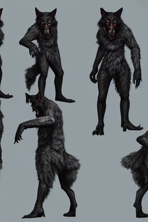 Prompt: werewolf from van helsing unreal engine realistic render high res character concept art