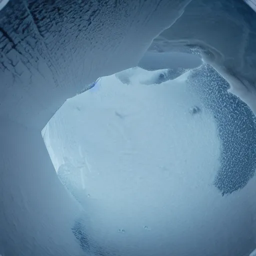 Prompt: “ a scene showing the underside of solid sea ice, photograph taken under the ice but above the water ”