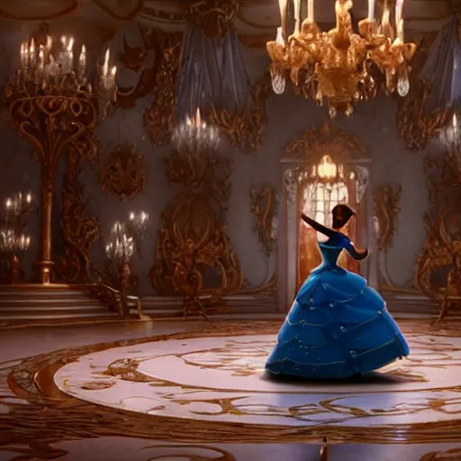 Image similar to [ disney's beauty and the beast ] blue gold pixar