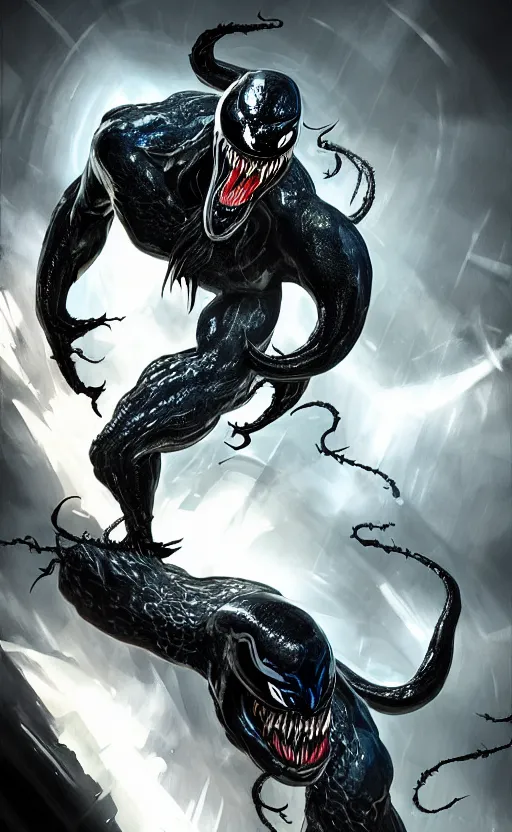 Prompt: venom as the scariest flash, dynamic lighting, fantasy concept art, trending on art station, stunning visuals, creative, cinematic, ultra detailed, ray tracing, sun rays, hyper realistic