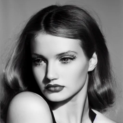 Prompt: a plain - looking female model, photo by george hurrell, 1 9 8 0 s